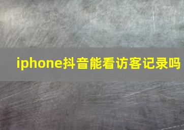 iphone抖音能看访客记录吗