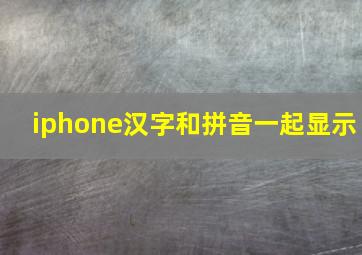 iphone汉字和拼音一起显示