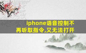 iphone语音控制不再听取指令,又无法打开