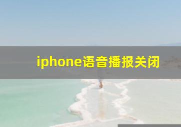 iphone语音播报关闭