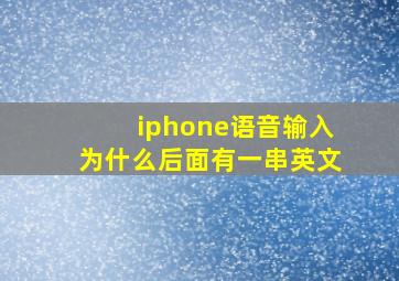 iphone语音输入为什么后面有一串英文