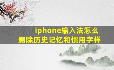 iphone输入法怎么删除历史记忆和惯用字样