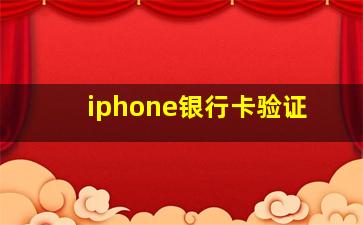 iphone银行卡验证