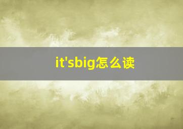 it'sbig怎么读