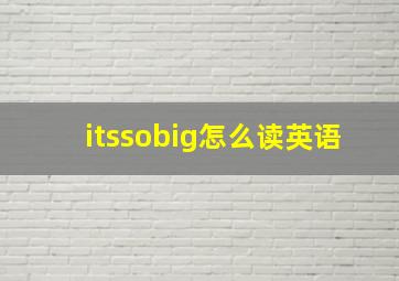 itssobig怎么读英语