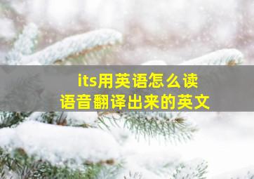 its用英语怎么读语音翻译出来的英文