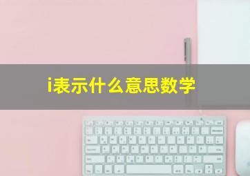 i表示什么意思数学