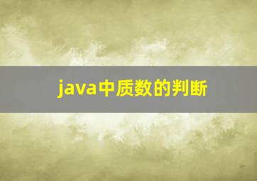 java中质数的判断