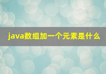 java数组加一个元素是什么