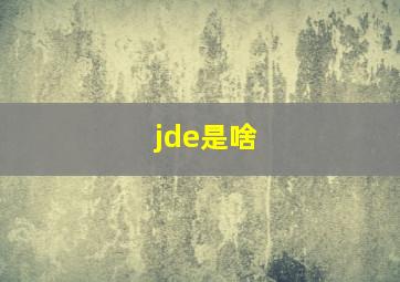 jde是啥