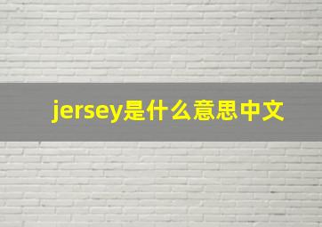 jersey是什么意思中文