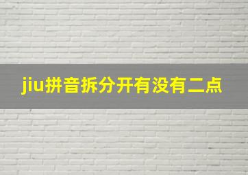 jiu拼音拆分开有没有二点