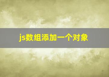 js数组添加一个对象