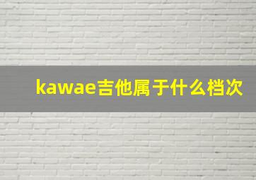 kawae吉他属于什么档次