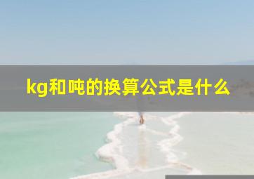 kg和吨的换算公式是什么