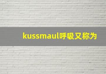 kussmaul呼吸又称为