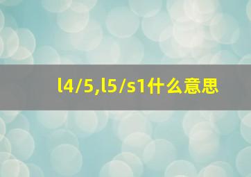 l4/5,l5/s1什么意思