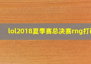 lol2018夏季赛总决赛rng打ig