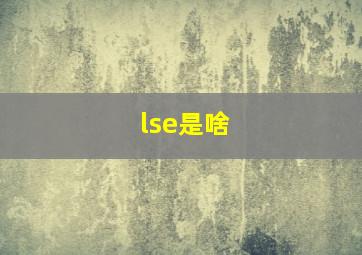 lse是啥