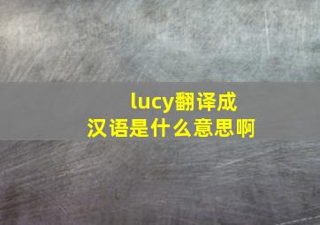 lucy翻译成汉语是什么意思啊