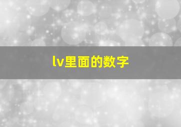 lv里面的数字