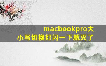 macbookpro大小写切换灯闪一下就灭了