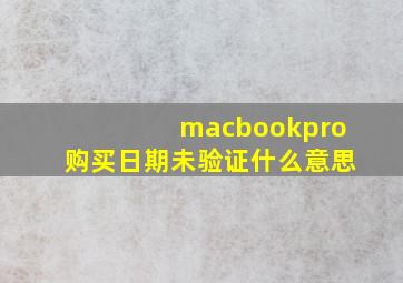 macbookpro购买日期未验证什么意思