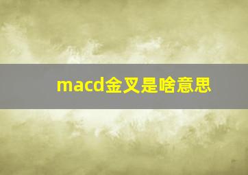 macd金叉是啥意思