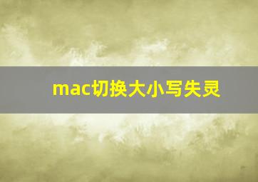 mac切换大小写失灵