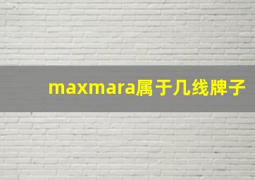 maxmara属于几线牌子