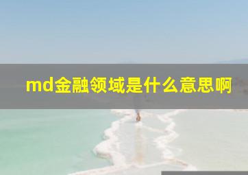 md金融领域是什么意思啊