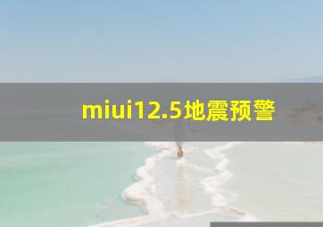 miui12.5地震预警