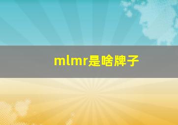 mlmr是啥牌子