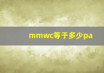 mmwc等于多少pa