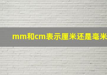 mm和cm表示厘米还是毫米