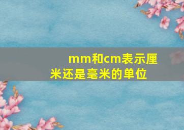 mm和cm表示厘米还是毫米的单位