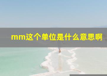 mm这个单位是什么意思啊