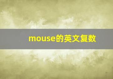 mouse的英文复数