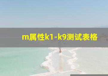 m属性k1-k9测试表格