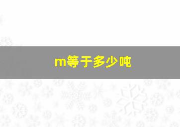 m等于多少吨