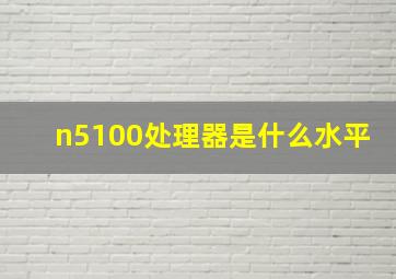 n5100处理器是什么水平