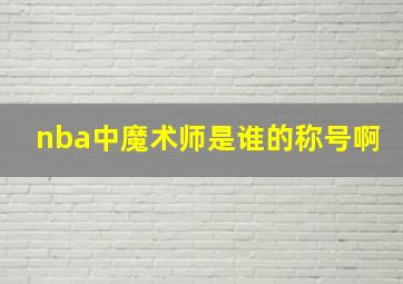 nba中魔术师是谁的称号啊