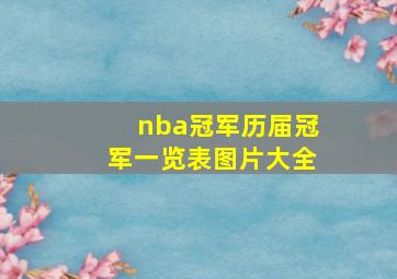 nba冠军历届冠军一览表图片大全