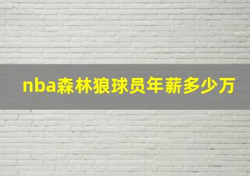 nba森林狼球员年薪多少万