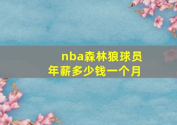 nba森林狼球员年薪多少钱一个月