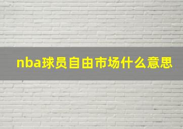 nba球员自由市场什么意思