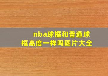 nba球框和普通球框高度一样吗图片大全