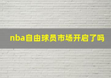 nba自由球员市场开启了吗