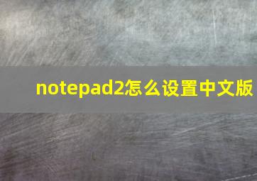 notepad2怎么设置中文版