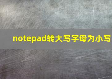 notepad转大写字母为小写